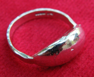 Silver garlic ring